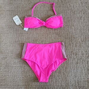 NWT Lemlem Lena Bandeau Bikini Top/Elsi Bottom Set, Size L